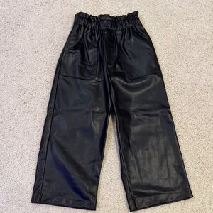 Zara Kids Black Faux Leather Pants